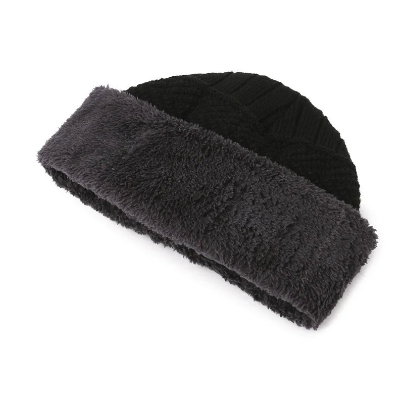 Winter Set Hat Scarves Touch Screen Gloves 3pcs Warm Men Women Fashion Thickening Plus Wool Neck Protect Cap Outdoor Riding