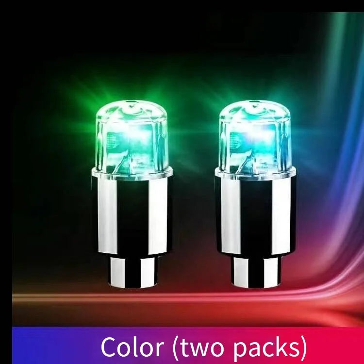 2PCS Car LED Wheel Lights – Tire Valve Cap Lamps for Rims & Hubs, Motion-Activated Decoration