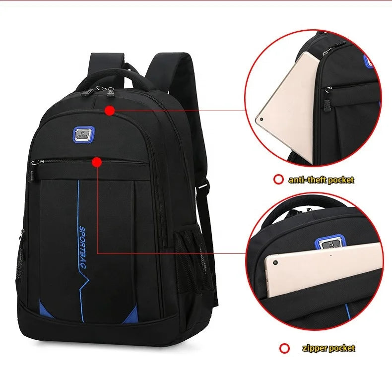 Large Capacity Waterproof Laptop Backpack – School, Travel & Business Bag