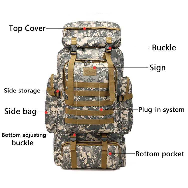 Multi-functional Outdoor Large Storage Backpack Travel Men Tactical Backpack