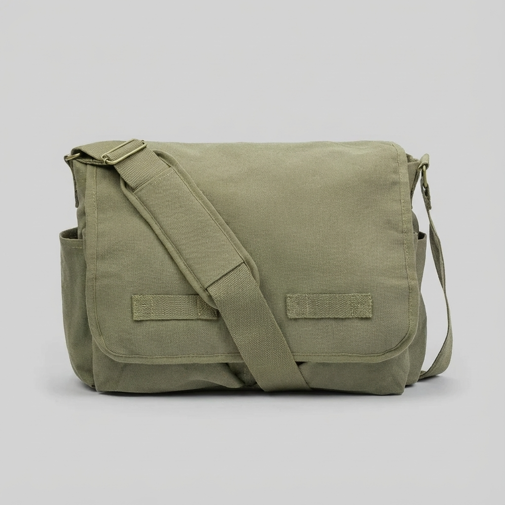 Stylish Messenger Bag – Cotton Canvas Laptop Crossbody