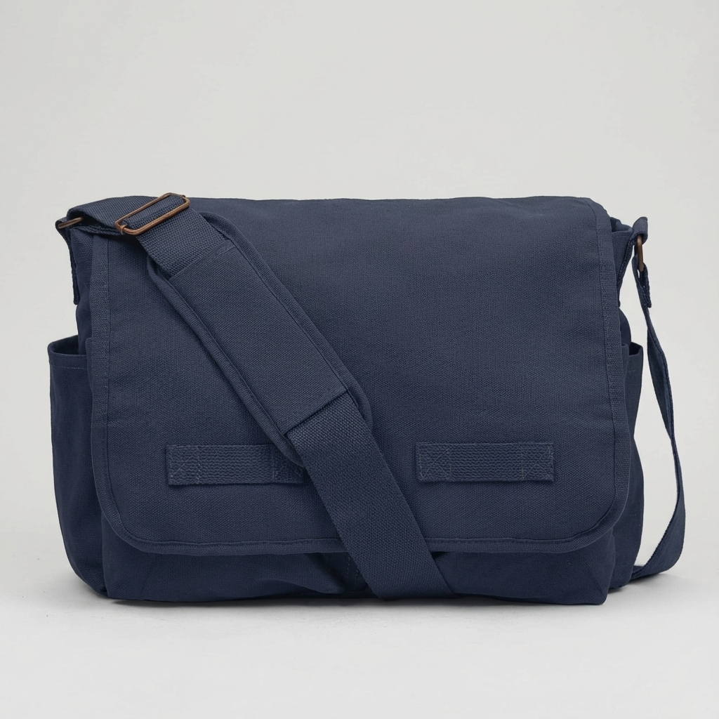 Stylish Messenger Bag – Cotton Canvas Laptop Crossbody