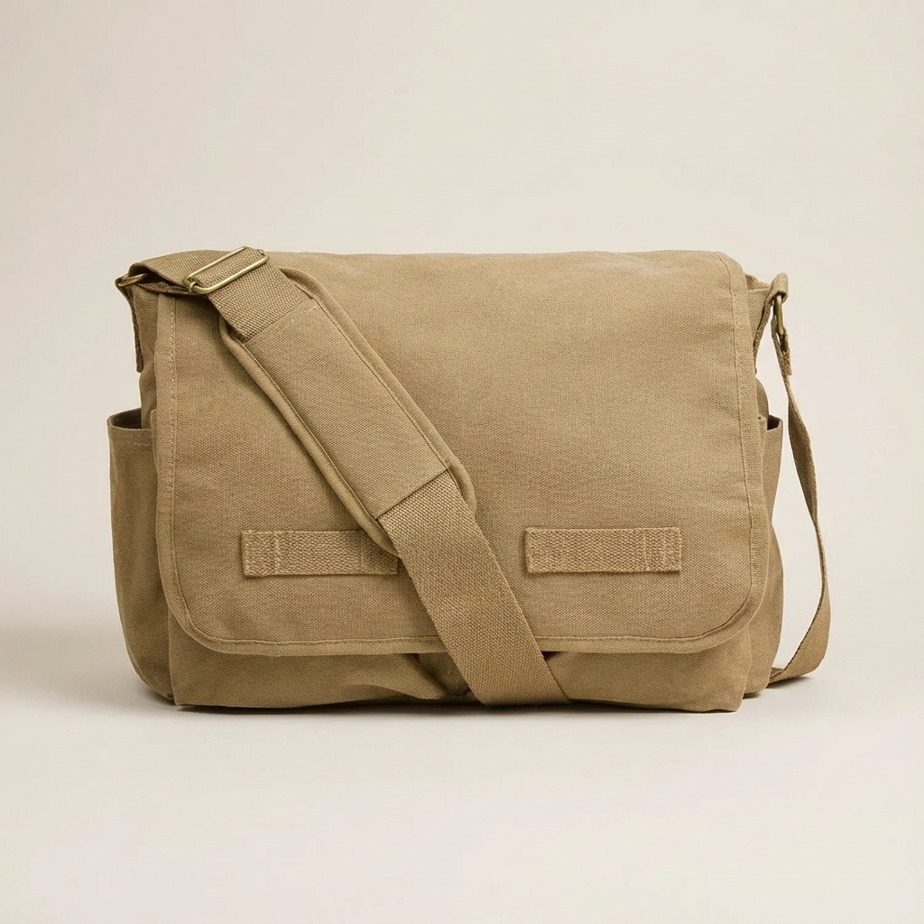 Stylish Messenger Bag – Cotton Canvas Laptop Crossbody