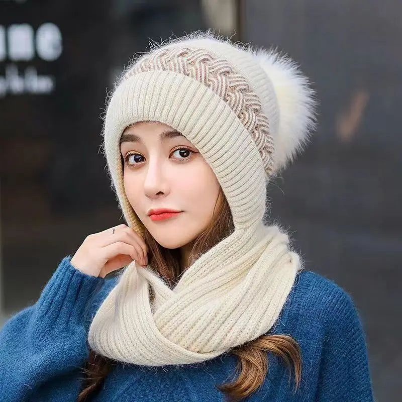 Winter Hat & Scarf Set for Women – Thick Knitted Beanie & Cozy Scarf