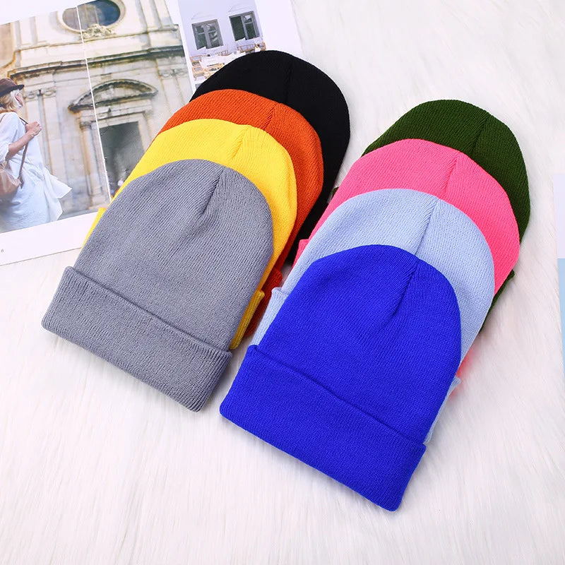 Warm Knit Beanie Hat – Stretchy, Cuffed, and Comfortable for All Ages