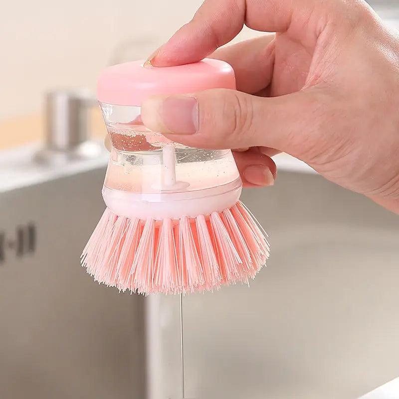 Set of 20 Kitchen Wash Pot Dish Brush Astronaut Washing Utensils With Automatic Soap Liquid Dispenser Household Cleaning Accessories Brush