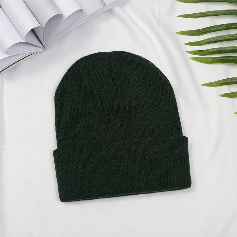 Warm Knit Beanie Hat – Stretchy, Cuffed, and Comfortable for All Ages
