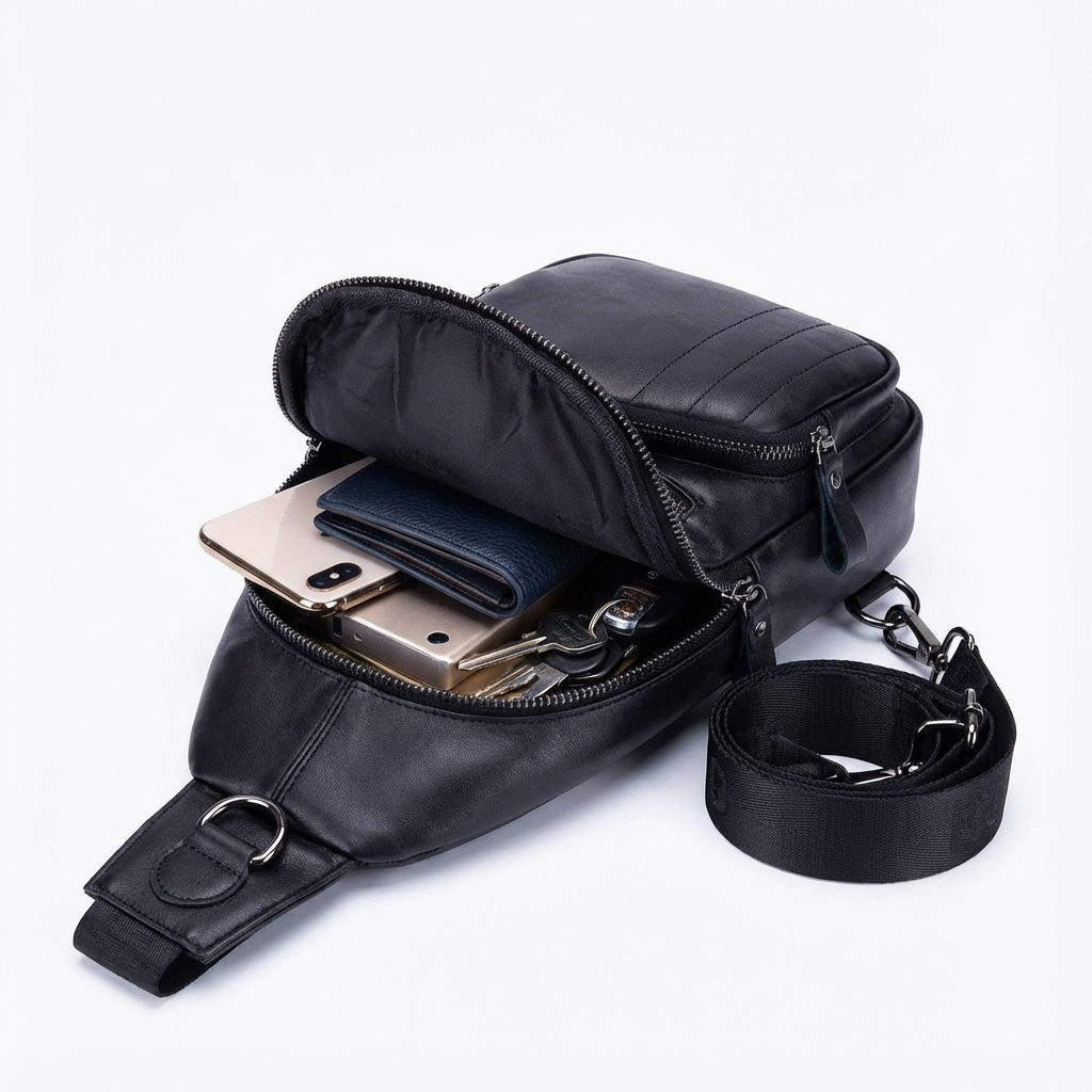 Leather Crossbody Chest Bag – Refined & Rugged