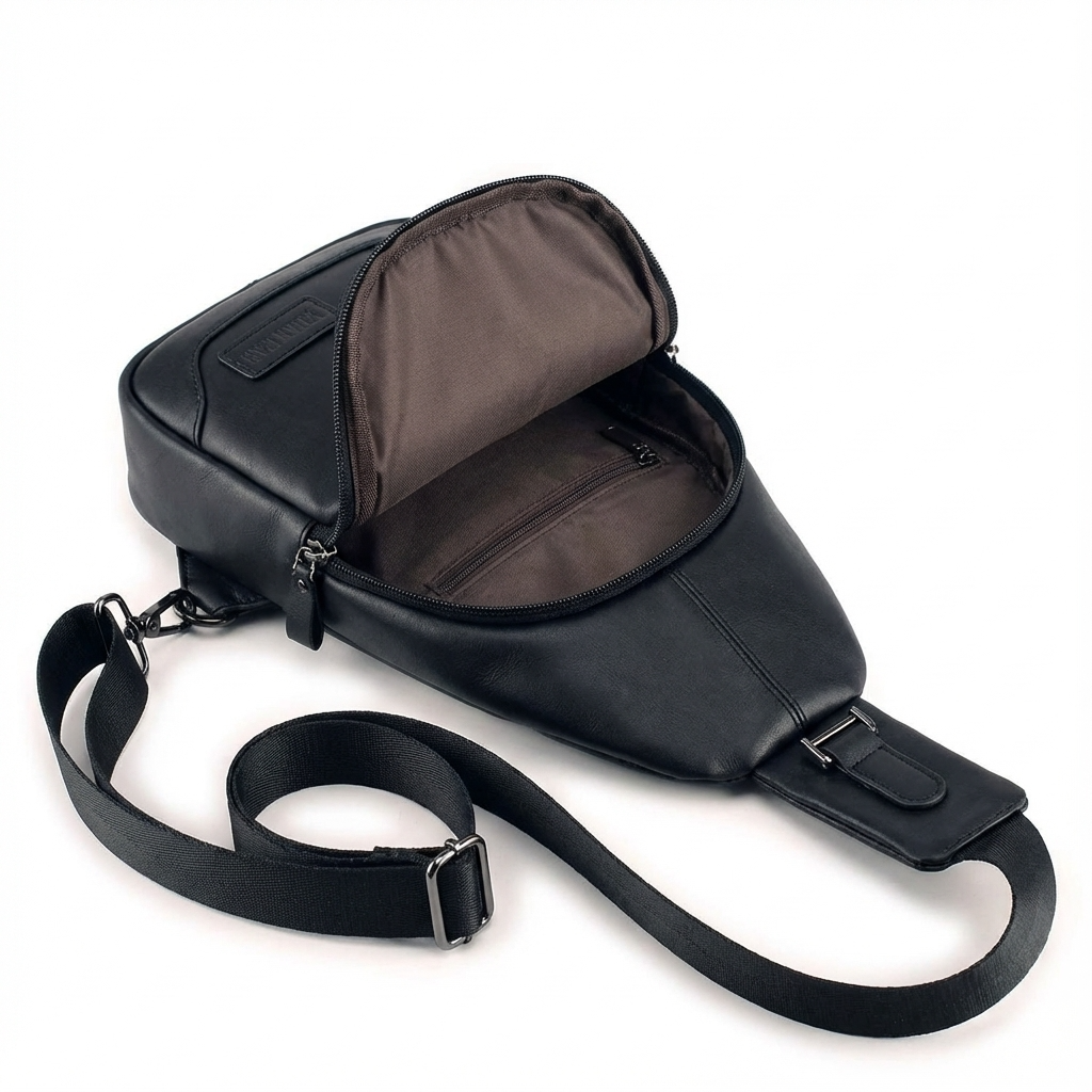 Luxury Leather Chest Sling Bag – Sleek & Functional