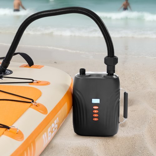 20PSI Paddle Board Pump, Rechargeable Battery-Powered, Dual Stage Inflation & Deflation SUP Air Pump with Auto-Off Function and 12V DC Car Connector, Ideal for Inflatable Boats, Tent & Mattress