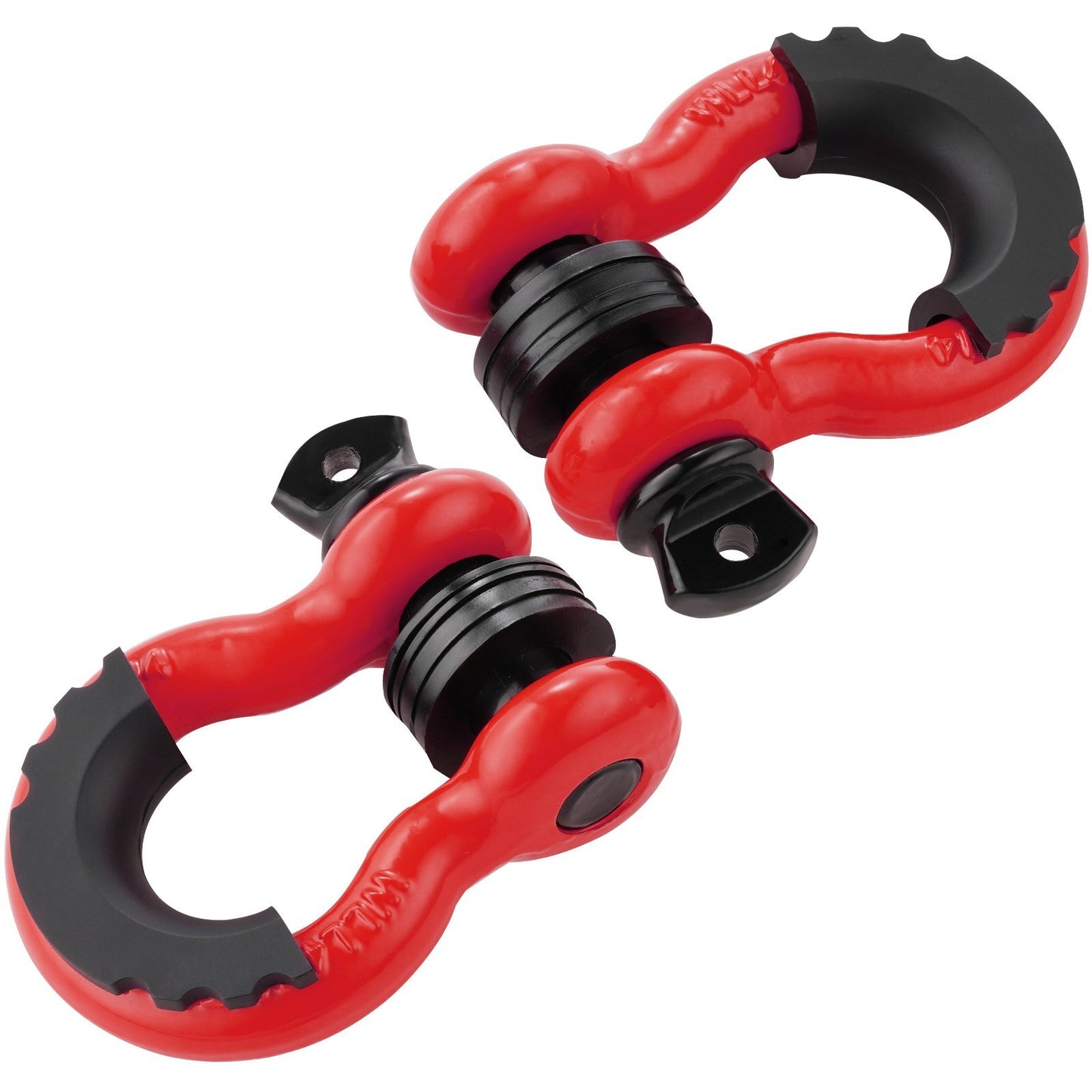 VEVOR 3/4" D-Ring Shackle, 2 Pack Alloy Steel Shackles 62832 lbs (28.5 Ton) Break Strength with 7/8" Screw Pin, Isolators & Washers, Heavy Duty Off Road Vehicle Recovery Shackle for Jeep Truck, Red - Luminous Bear Shop
