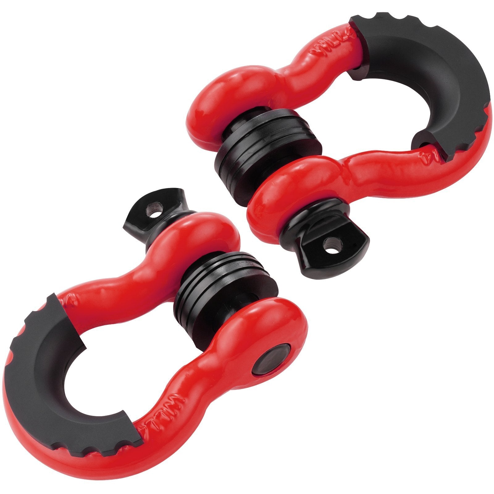 VEVOR 3/4" D-Ring Shackle, 2 Pack Alloy Steel Shackles 62832 lbs (28.5 Ton) Break Strength with 7/8" Screw Pin, Isolators & Washers, Heavy Duty Off Road Vehicle Recovery Shackle for Jeep Truck, Red - Luminous Bear Shop