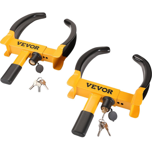 VEVOR Wheel Lock, 2 Packs Universal Wheel Clamp Lock, Adjustable Anti Theft Trailer Lock Wheel Clamp, Heavy-duty Steel Tire Lock for ATV SUV Car Golf Cart Boats Motorcycles, with 6 Keys - Luminous Bear Shop