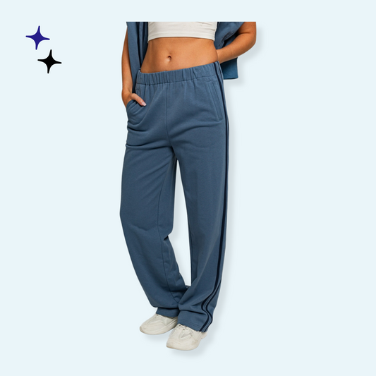 Le Lis High Waisted Side Stripes Straight Track Sweatpants