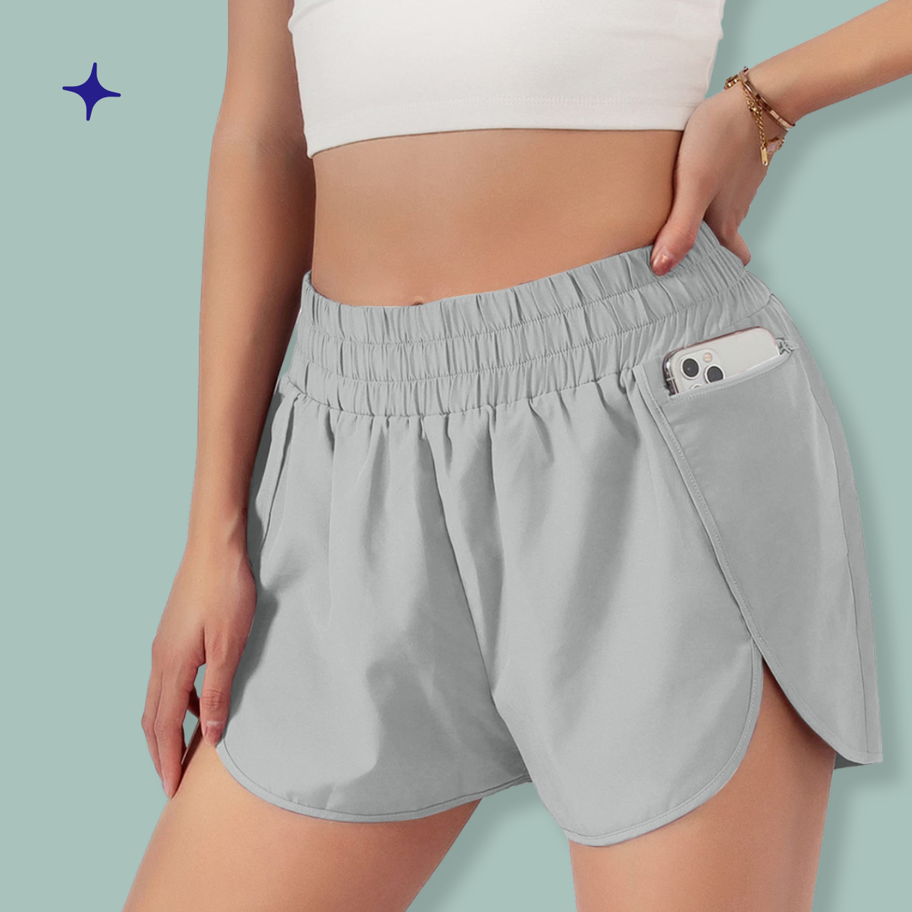 Elastic Waist Active Shorts