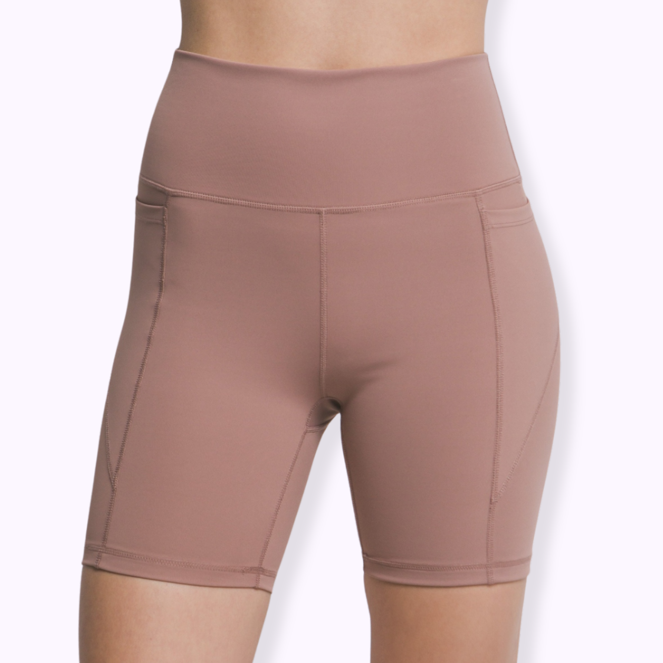 Love Tree High Waist Seam Detail Active Shorts