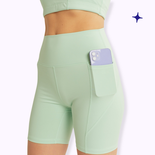 Love Tree High Waist Seam Detail Active Shorts