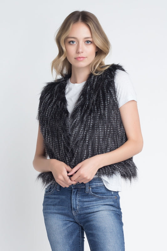 Women's Faux Fur Sleeveless Vest - Luminous Bear Shop