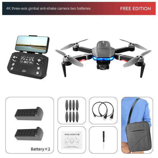 Color: 2 Batteries, format: With Multi Language Manual - Drone For Aerial Photography Three-axis Self-stabilizing PTZ Flight