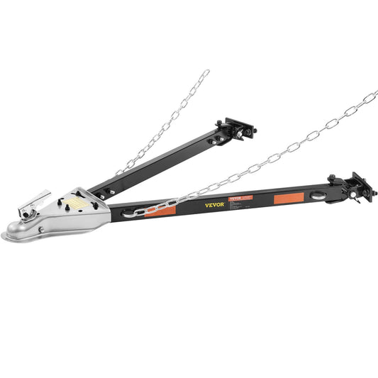 VEVOR Tow Bar, 5500 lbs Towing Capacity with Chains, Powder-Coating Alloy Steel Bumper-Mounted Universal Towing Bar, Coupler Fits 2-Inch Ball Hitch, 39.4-Inch Opening Width, for RV Car Trailer Truck - Luminous Bear Shop