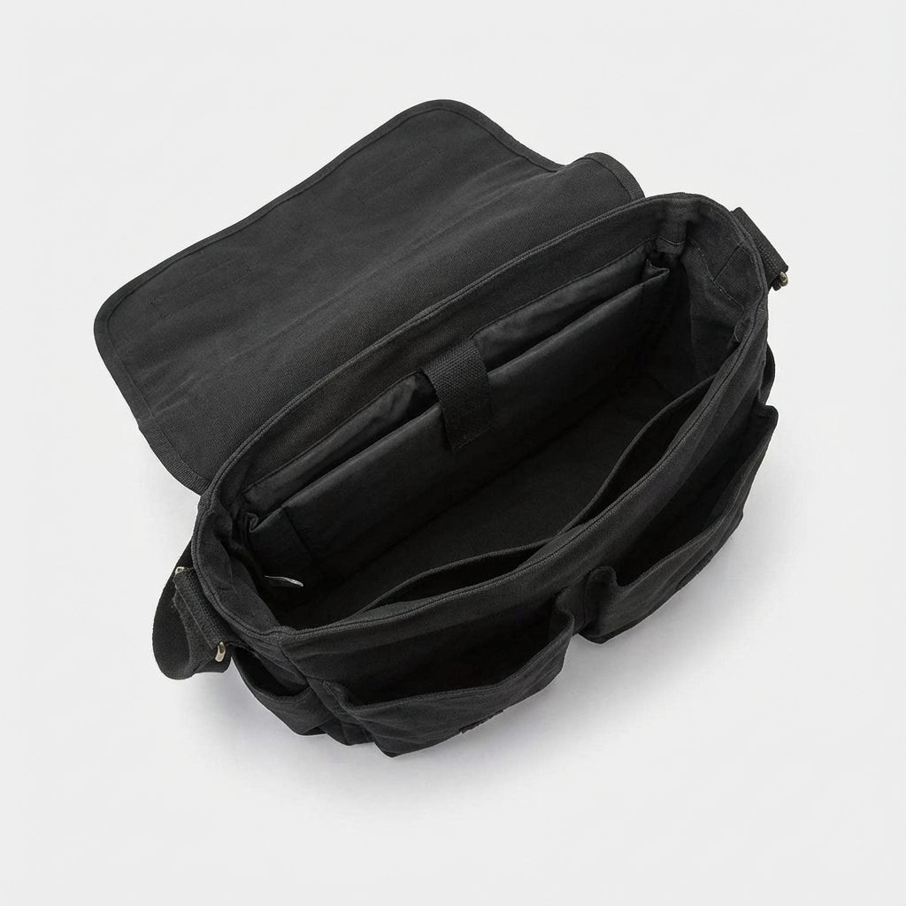 Stylish Messenger Bag – Cotton Canvas Laptop Crossbody