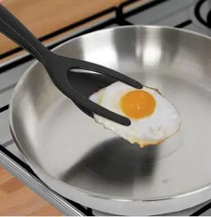 2 In 1 Grip And Flip Tongs Egg Spatula Tongs Clamp Pancake Fried Egg French Toast Omelet Overturned Kitchen Accessories - Luminous Bear Shop