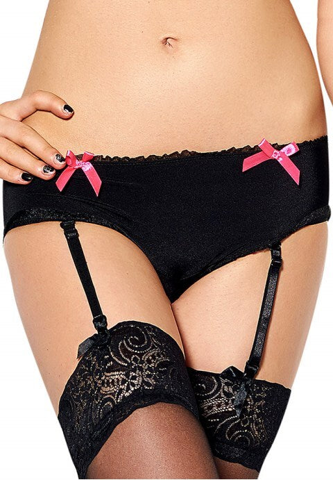 Plus Size Lace Trim  Garter Panty