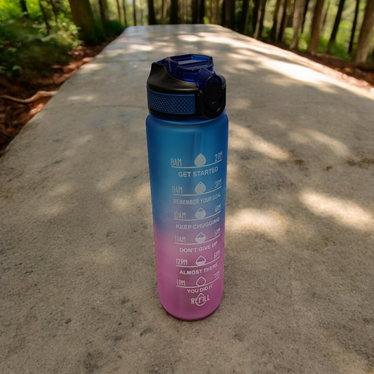 Aqualeea Sports Motivational Drinking WaterBottle With Time Marker 32Oz BPA Free