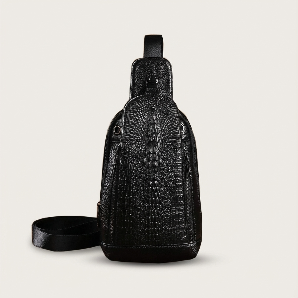 Crocodile Leather Sling Bag – Refined & Luxurious