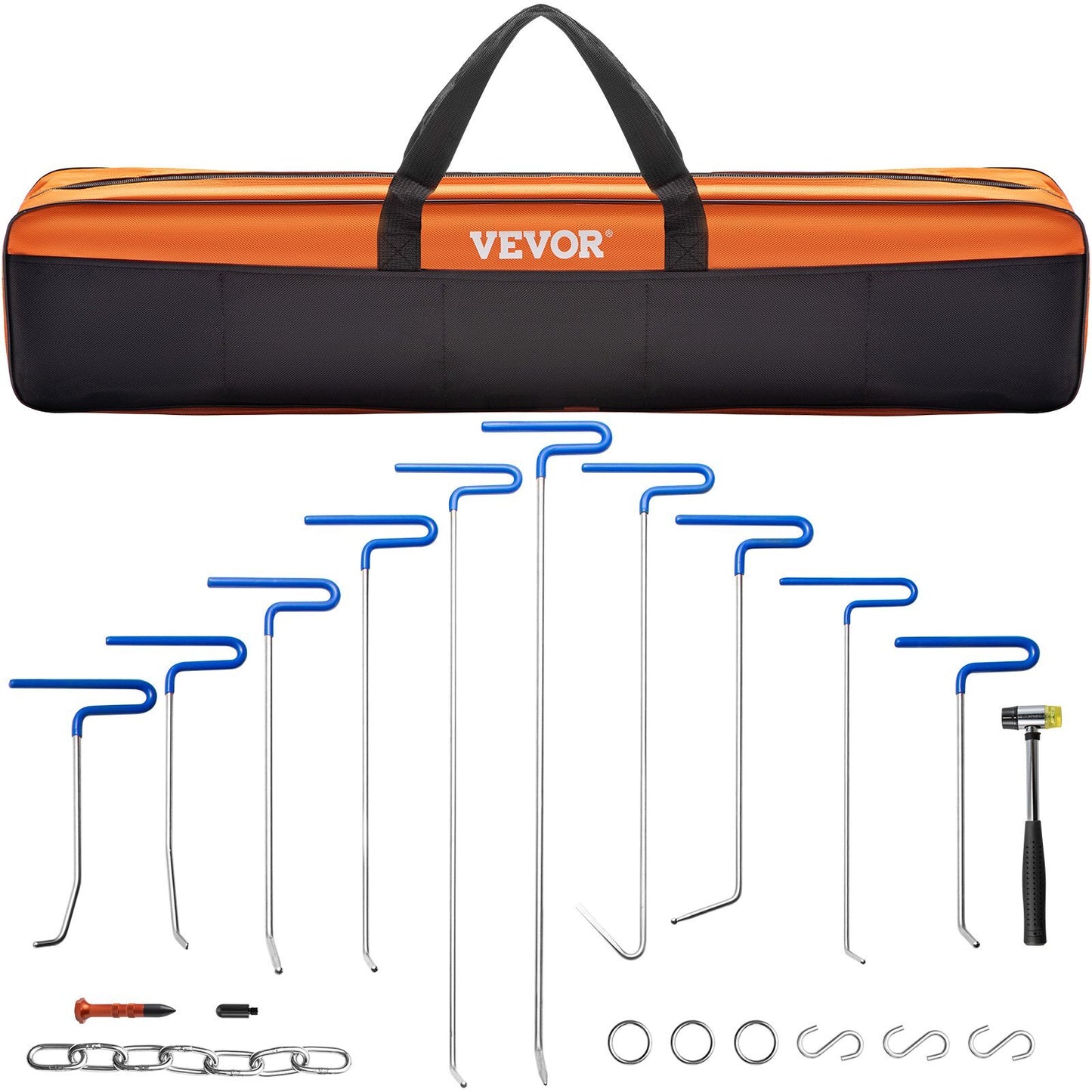 VEVOR Rods Dent Removal Kit, 20 Pcs Paintless Dent Repair Rods, Stainless Steel Dent Rods, Whale Tail Dent Repair Tools, Professional Hail Dent Removal Tool For Minor Dents, Door Dings And Hail Damage - Luminous Bear Shop