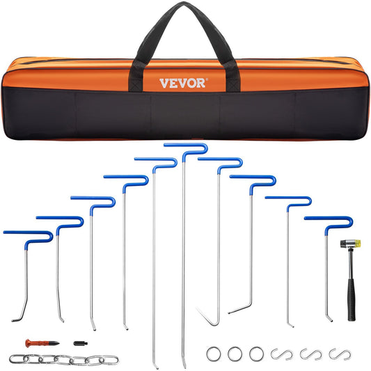 VEVOR Rods Dent Removal Kit, 20 Pcs Paintless Dent Repair Rods, Stainless Steel Dent Rods, Whale Tail Dent Repair Tools, Professional Hail Dent Removal Tool For Minor Dents, Door Dings And Hail Damage - Luminous Bear Shop