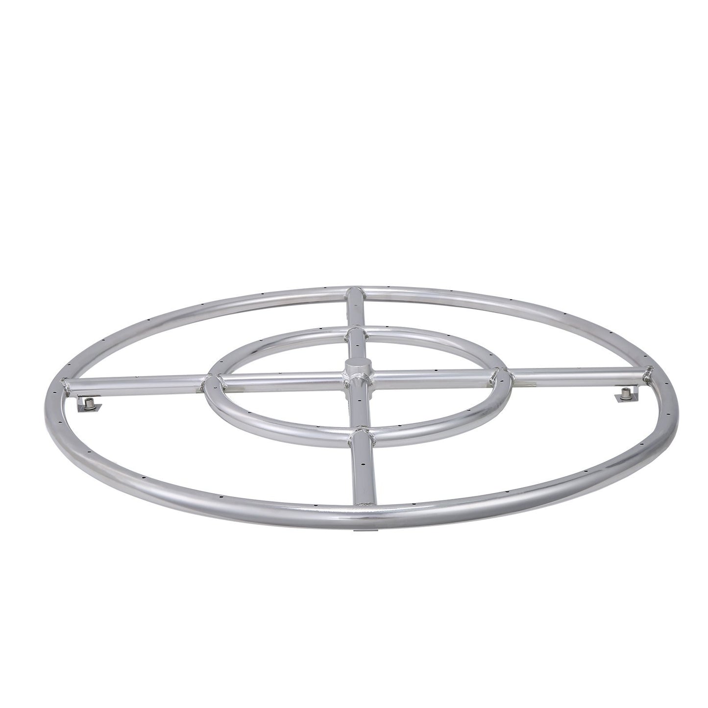 24 inch Round Drop-in Fire Pit Pan, Stainless Steel Fire Pit Burner, Natural & Propane Gas Fire Pan 92,000 BTU, for Indoor or Outdoor Use