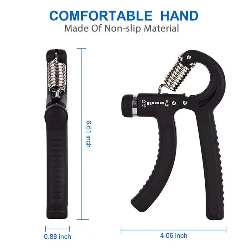 💪 Adjustable Hand Grip Strengthener (10–60kg) – R-Shaped Power Gripper for Wrist, Hand &amp; Forearm Training | Unisex Fitness &amp; Rehab Tool