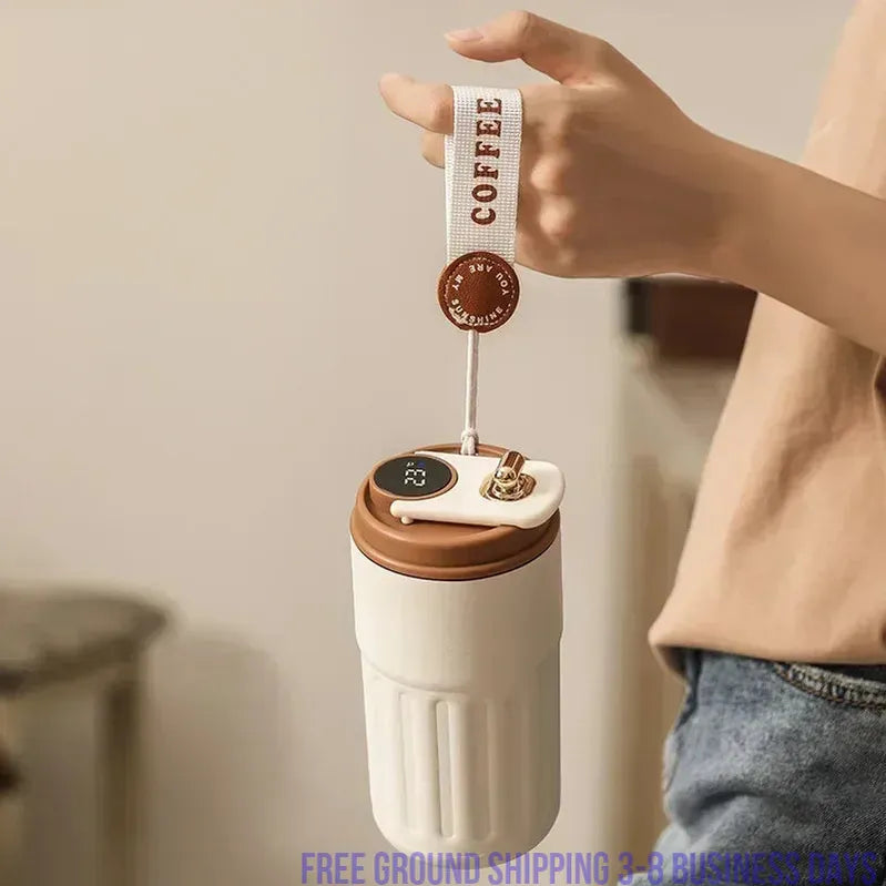 Smart Display Temperature 450mls Stainless Steel Vacuum Cup.