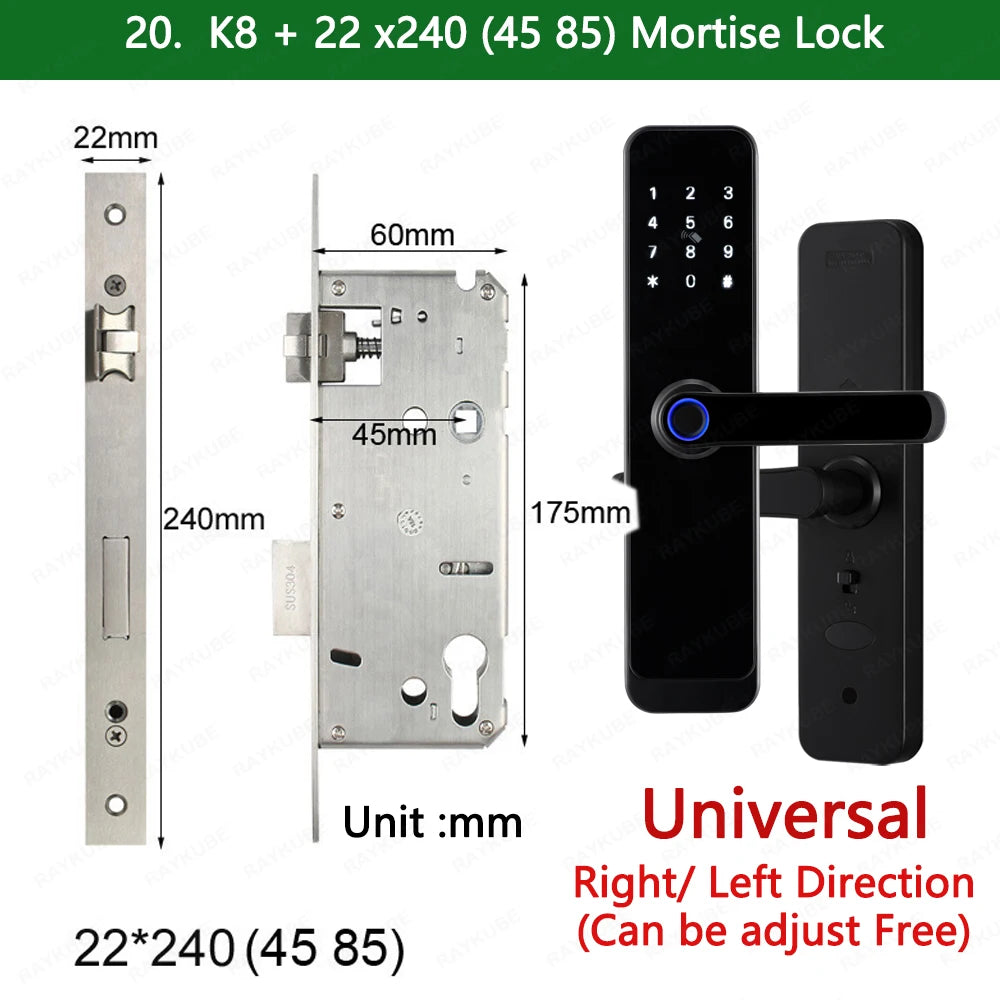 RAYKUBE K8 TT Lock Bluetooth Smart Door Lock Fingerprint Lock Digital Electric Lock