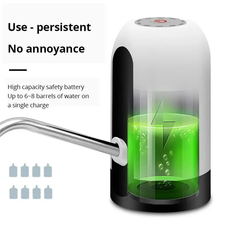 Wireless Automatic Water Dispenser – USB Rechargeable Bottle Pump with One-Touch Operation | Fits Large &amp; Small Water Barrels