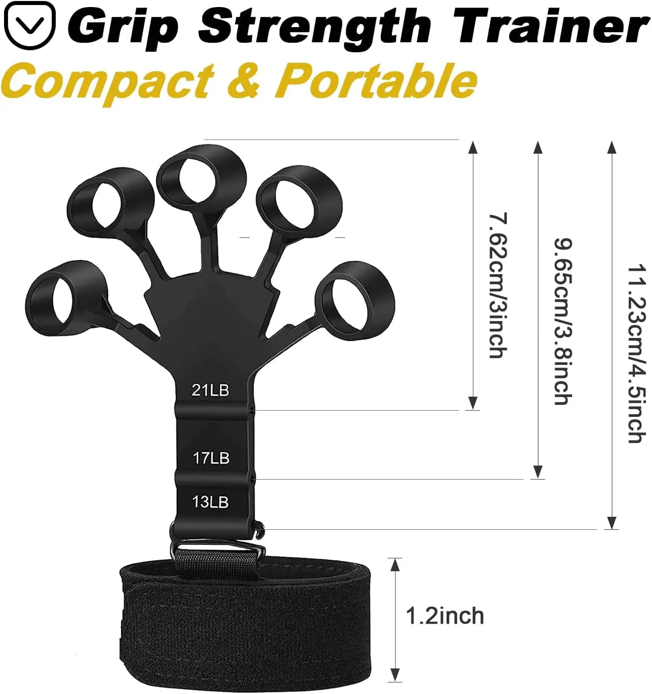 💪 Finger Strengthener with 3 Resistance Levels – Grip Strength Trainer &amp; Hand Exerciser for Fingers, Wrists, and Forearms