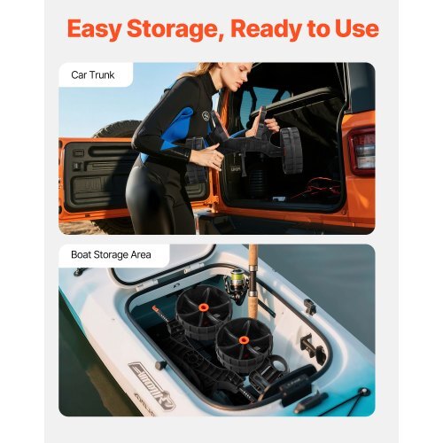 Kayak Cart, 300 lbs Load Capacity, Foldable Kayak Trolley with 10-inch Solid Rubber Tires & 1 Ratchet Strap, Paddle Board Trolley for Carrying Kayaks, Canoes, Paddleboards, Float Mats, Jon Boats