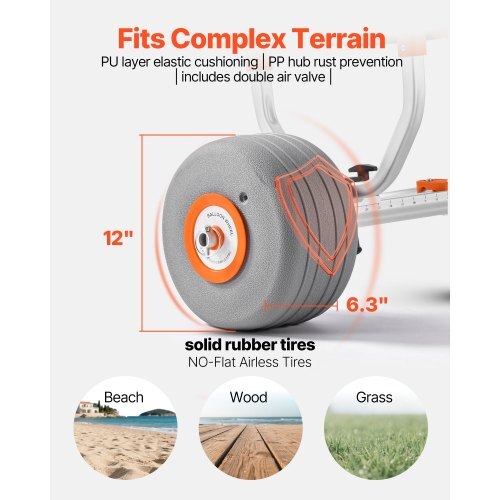 Kayak Cart, 350 lbs Load Capacity, Kayak Trolley with 12-inch Inflatable PU Tires & 2 Straps, Assembles & Disassembles Within Seconds, Paddle Board Trolley for Carrying Kayaks and Canoes