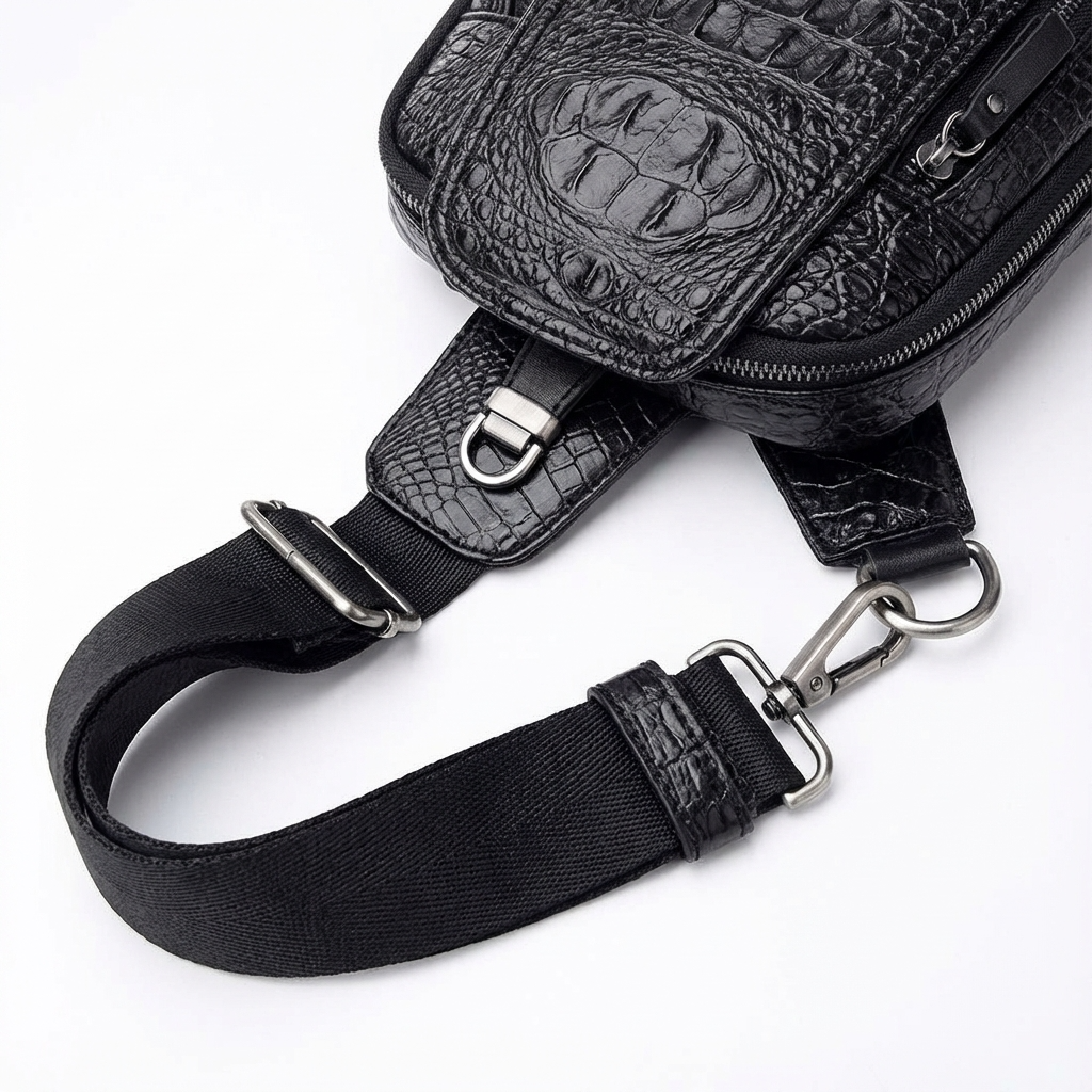 Croc Design Leather Sling Bag – Sophisticated & Practical