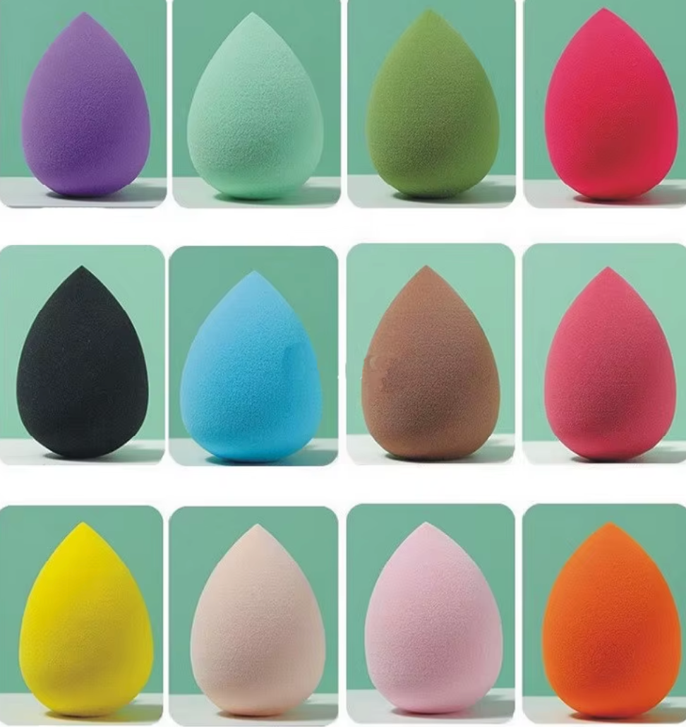 Bundle of  10 different colors Teardrop Beauty Sponge – Latex-Free Natural Foundation Makeup Blender