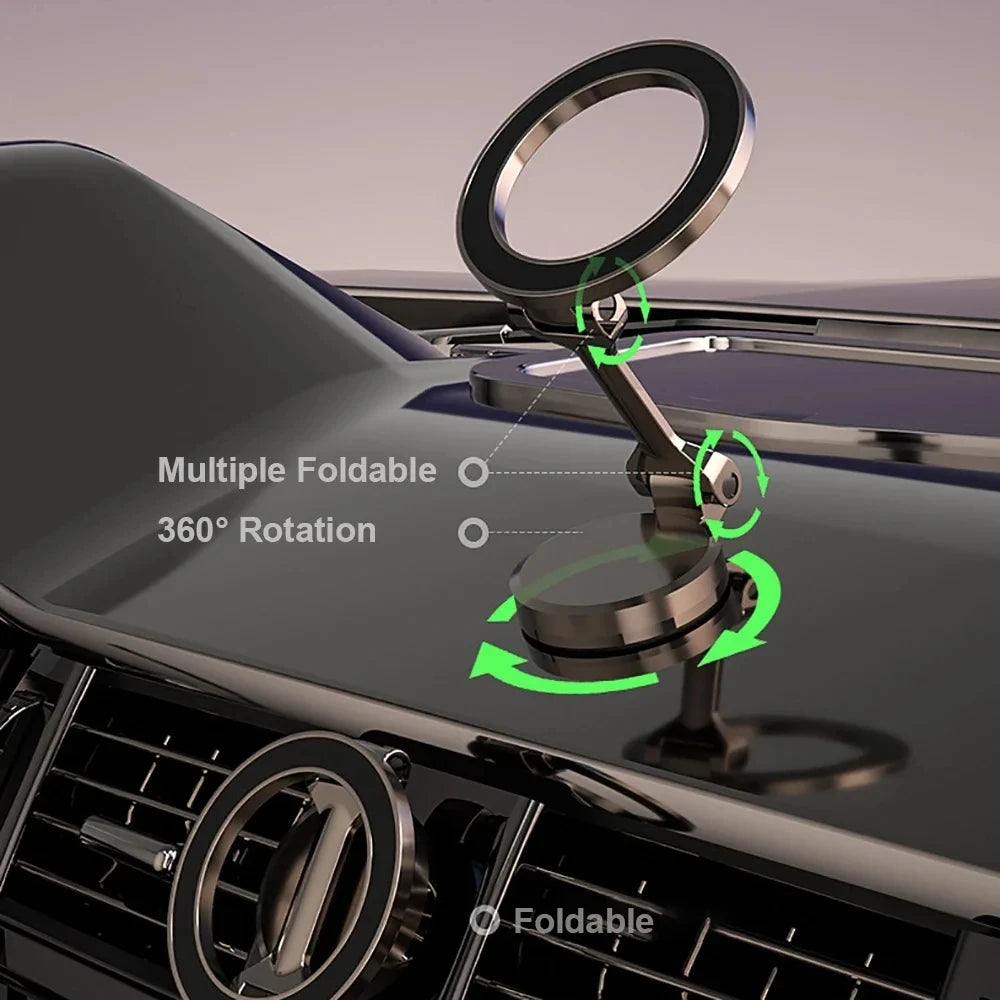 📱 360° Rotating Magnetic Phone Holder – Universal Car Mount for 4 to 7.2 Inch Smartphones | Strong Magnet &amp; Signal Safe