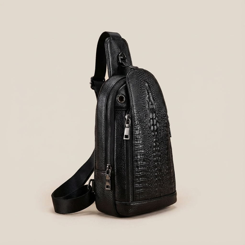 Crocodile Leather Sling Bag – Refined & Luxurious