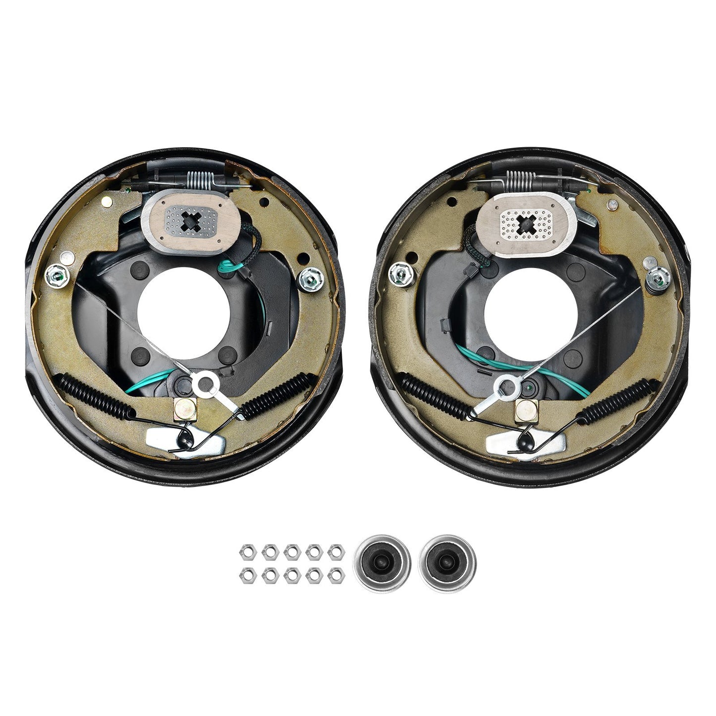 VEVOR Electric Trailer Brake Assembly, 10" x 2.25", 1 Pair Self-Adjusting Electric Brakes Kit for 3500 lbs Axle, 4-Hole Mounting, Backing Plates for Brake System Part Replacement (1 Right + 1 Left) - Luminous Bear Shop