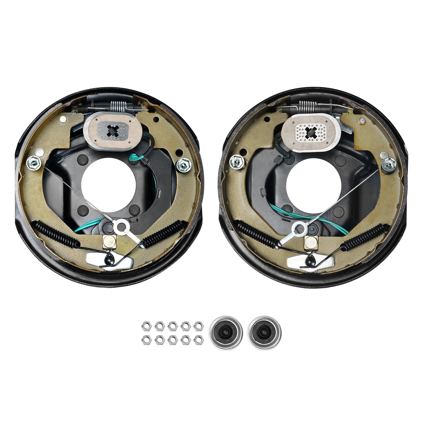 VEVOR Electric Trailer Brake Assembly, 10" x 2.25", 1 Pair Self-Adjusting Electric Brakes Kit for 3500 lbs Axle, 4-Hole Mounting, Backing Plates for Brake System Part Replacement (1 Right + 1 Left) - Luminous Bear Shop