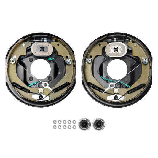VEVOR Electric Trailer Brake Assembly, 10" x 2.25", 1 Pair Self-Adjusting Electric Brakes Kit for 3500 lbs Axle, 4-Hole Mounting, Backing Plates for Brake System Part Replacement (1 Right + 1 Left) - Luminous Bear Shop
