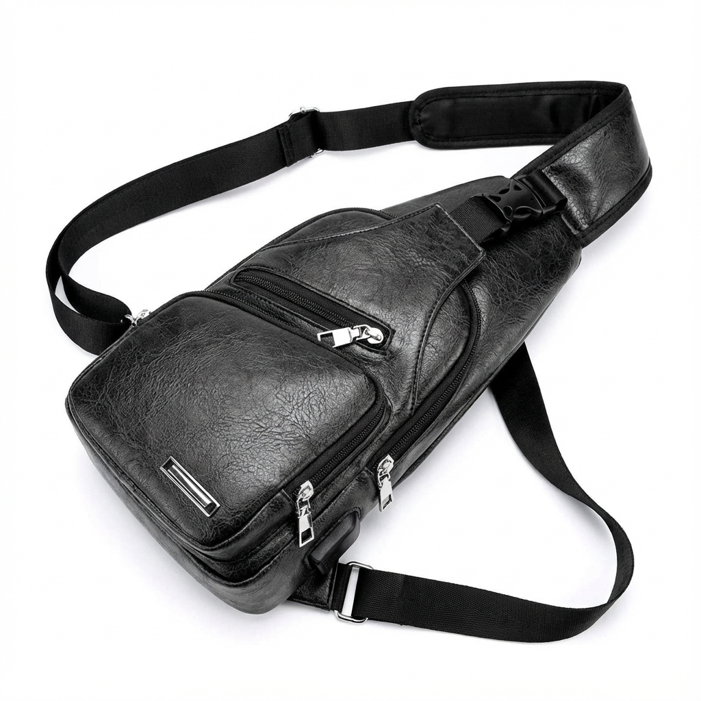 Luxury Leather Crossbody Sling Bag – Modern & Versatile
