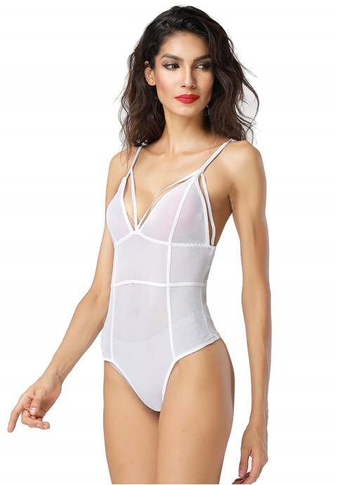 Sexy One-Piece Sheer Mesh Bodysuit