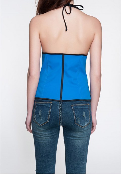 Women Latex Rubber Bustier Waist Trainer Cincher Underbust Corset