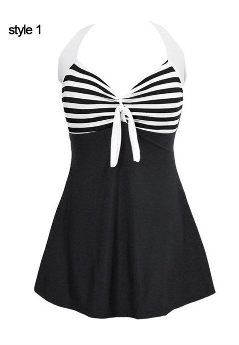 Halter Neck Sexy Stripes Swimwear